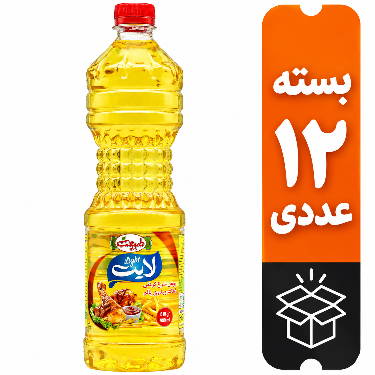 روغن سرخ کردنی بدون پالم لایت طبیعت 810 گرم کارتن 12 عددی