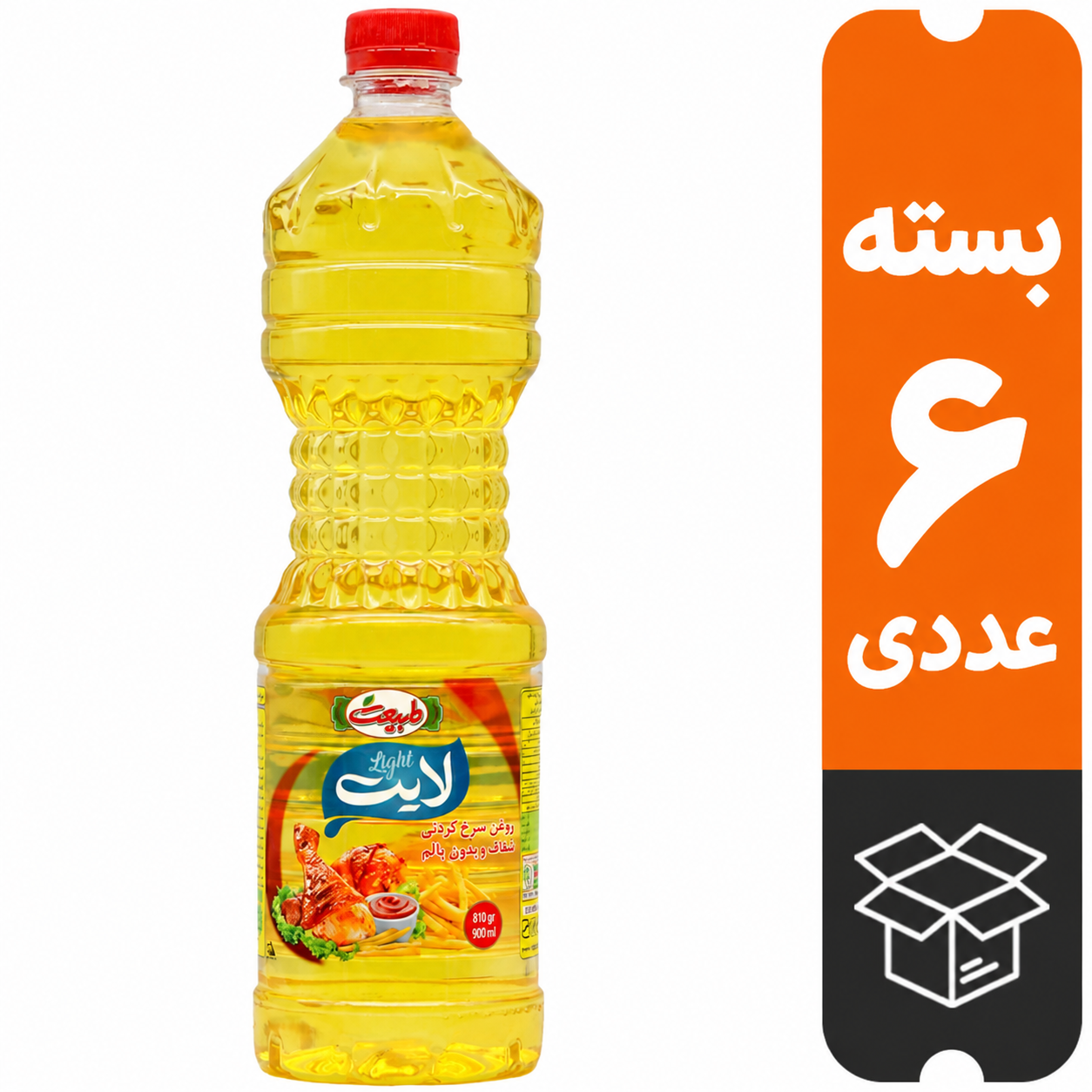 روغن سرخ کردنی بدون پالم لایت طبیعت 1350 گرم کارتن 6 عددی