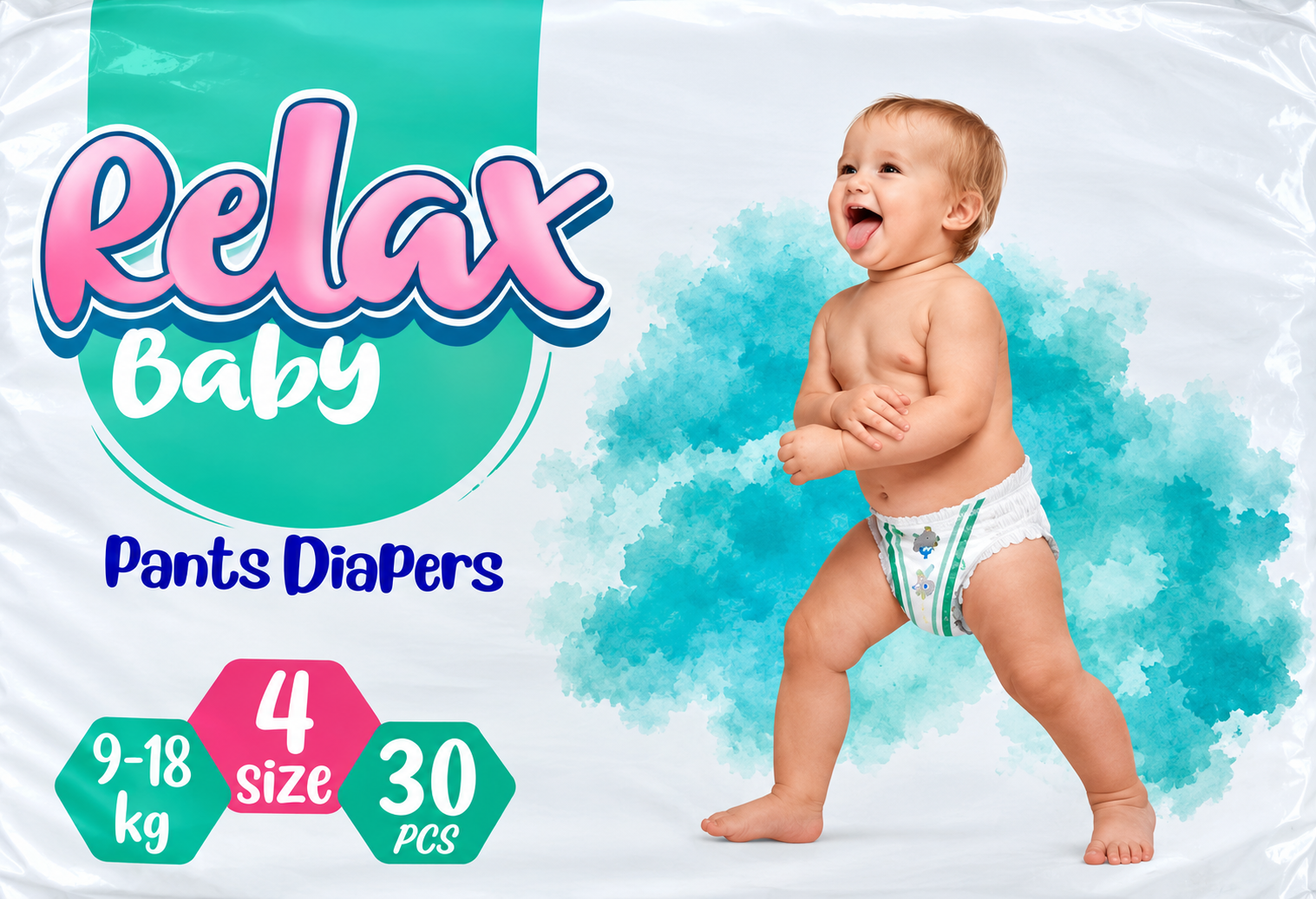 پوشک شورتی ریلکس بیبی سایز 4 بسته 30 عددی