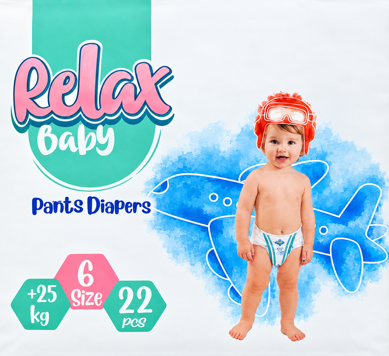 پوشک شورتی ریلکس بیبی سایز 6 بسته 22 عددی
